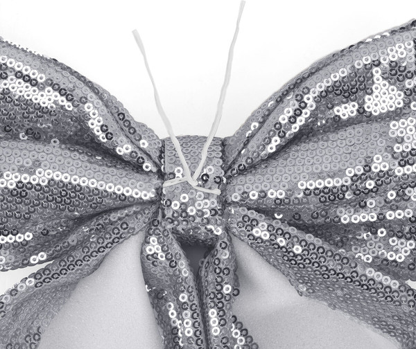 Изображение товара Елочная игрушка Золотая сказка Бант с пайетками / 592481 (серебристый)