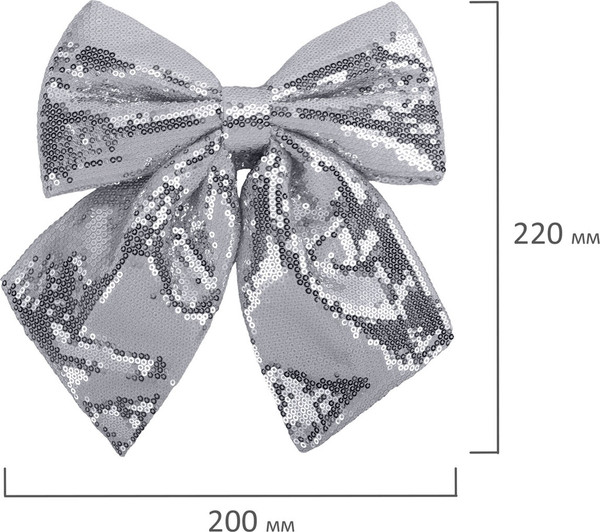 Изображение товара Елочная игрушка Золотая сказка Бант с пайетками / 592481 (серебристый)