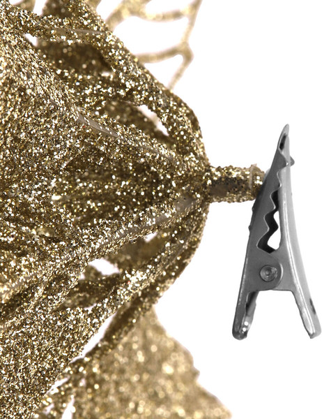 Изображение товара Набор елочных игрушек Золотая сказка Цветок с клипсой / 592603 (5шт, золото)