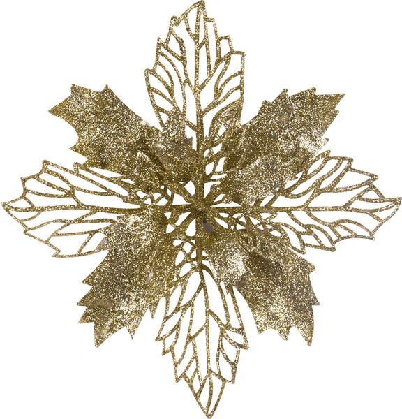 Изображение товара Набор елочных игрушек Золотая сказка Цветок с клипсой / 592603 (5шт, золото)