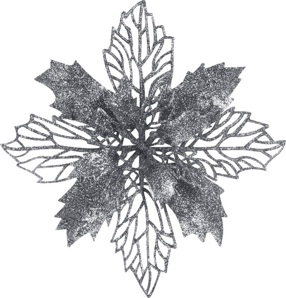 Изображение товара Набор елочных игрушек Золотая сказка Цветок с клипсой / 592604 (5шт, серебристый)