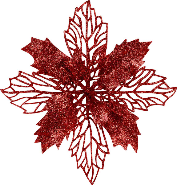 Изображение товара Набор елочных игрушек Золотая сказка Цветок с клипсой / 592605 (5шт, красный)