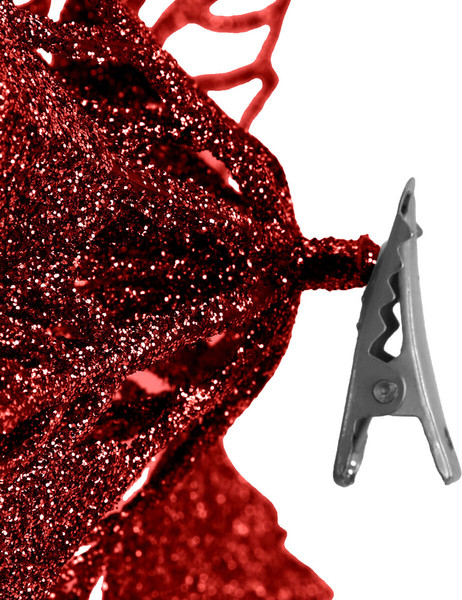 Изображение товара Набор елочных игрушек Золотая сказка Цветок с клипсой / 592605 (5шт, красный)