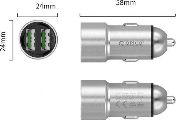 Изображение товара Адаптер питания автомобильный Orico UPM-2U (серый)