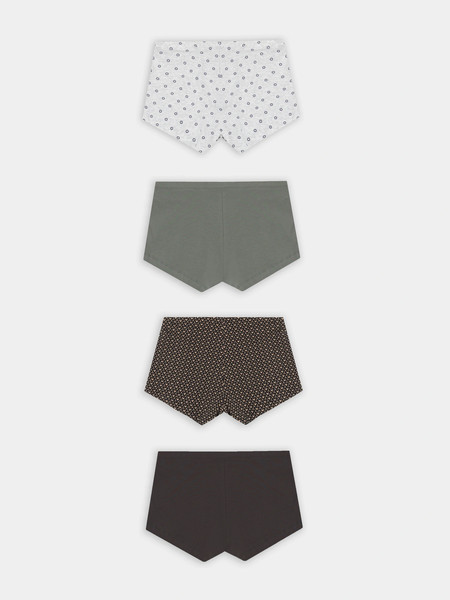 Изображение товара Комплект мужских трусов Mark Formelle 411122-4 (р.94-104, узор на меланже/камень/беж узор на черном/коричневый)