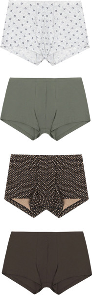 Изображение товара Комплект мужских трусов Mark Formelle 411122-4 (р.94-104, узор на меланже/камень/беж узор на черном/коричневый)