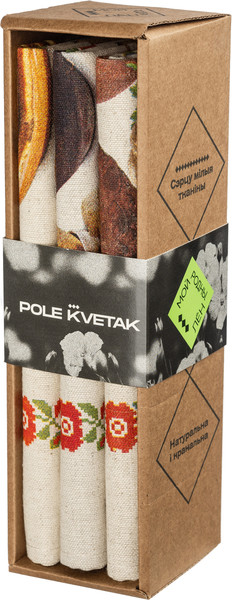 Изображение товара Набор полотенец Pole Kvetak (Беларускі лён) 45x60 22с145-ШР+К/п.р/фкор (2 Белорусская кухня-3)