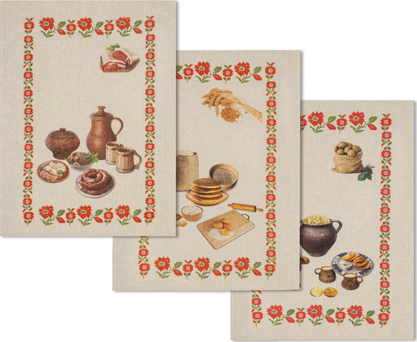 Изображение товара Набор полотенец Pole Kvetak (Беларускі лён) 45x60 22с145-ШР+К/п.р/фкор (2 Белорусская кухня-3)