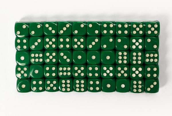 Изображение товара Набор кубиков для настольной игры Sima-Land 10613132 (50шт, зеленый)