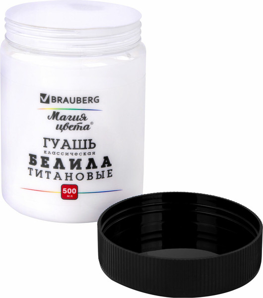 Изображение товара Гуашь Brauberg Магия цвета / 880856 (500мл, белила титановые)