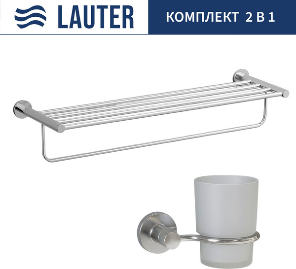 Изображение товара Набор аксессуаров для ванной Lauter 21TS20115 + 21TS2011 (Chrome, 2 предмета)