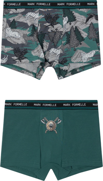 Изображение товара Комплект мужских трусов Mark Formelle 411228-2 (р.86-96, темно-зеленый/дикая охота на темно-зеленом)