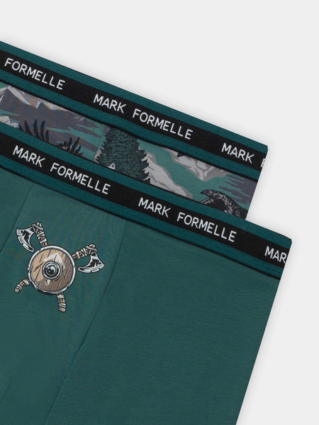 Изображение товара Комплект мужских трусов Mark Formelle 411228-2 (р.94-104, темно-зеленый/дикая охота на темно-зеленом)
