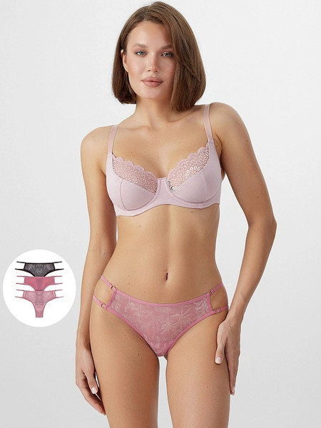 Изображение товара Комплект женских трусов Mark Formelle 412438-3 (р.102, веточки на розовом)