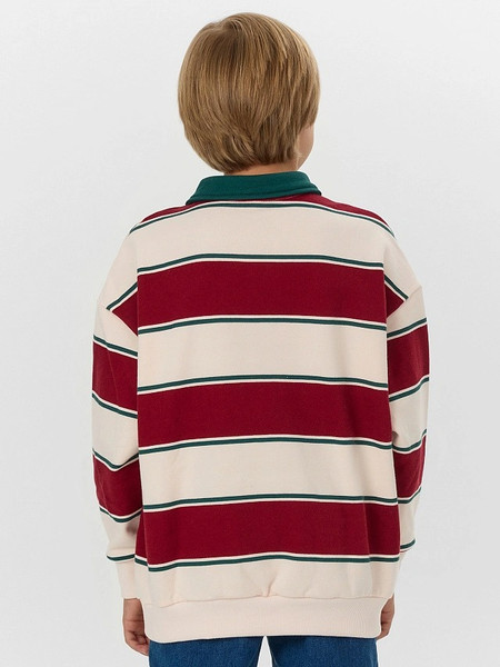 Изображение товара Свитшот детский Mark Formelle 123469 (р.134-68, молочно-красная полоска)