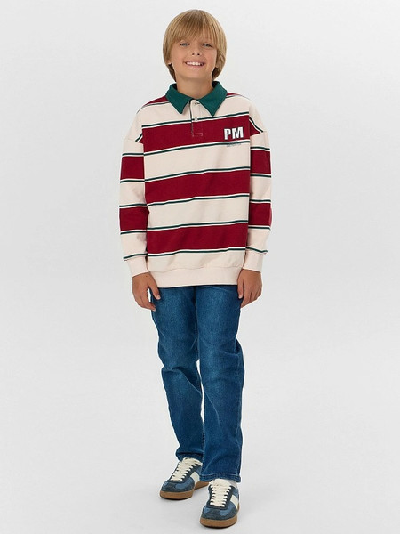 Изображение товара Свитшот детский Mark Formelle 123469 (р.140-68, молочно-красная полоска-1)