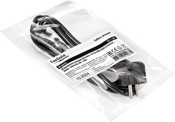 Изображение товара Кабель ExeGate Power PC-1.8P-Schuko(У)-C13 3x0.5Cu / EP280658RUS (1.8м)