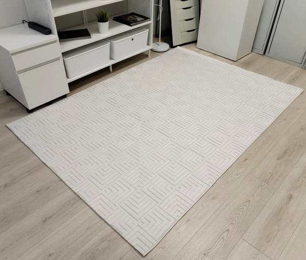 Изображение товара Ковер Radjab Carpet Сканди Сизаль Прямоугольник 10658A / 12290 (1.6x3, Krem/Krem)