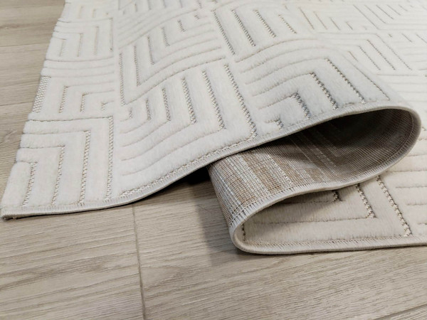 Изображение товара Ковер Radjab Carpet Сканди Сизаль Прямоугольник 10658A / 12290 (1.6x3, Krem/Krem)