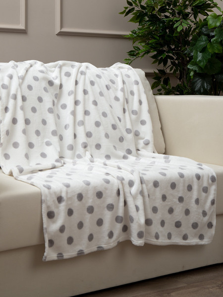 Изображение товара Плед TexRepublic FN 917 W-GY 1114 Горох / 28897 (серый)