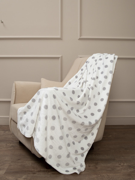 Изображение товара Плед TexRepublic FN 917 W-GY 1114 Горох / 28897 (серый)