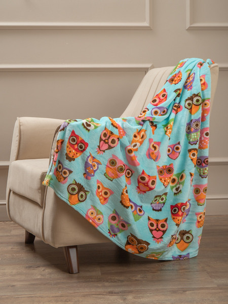 Изображение товара Плед TexRepublic FN 961 TU 1114 Совы / 28899 (бирюзовый)