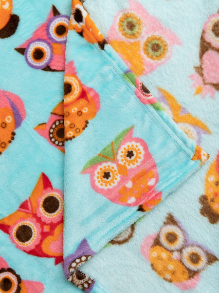 Изображение товара Плед TexRepublic FN 961 TU 1114 Совы / 28899 (бирюзовый)