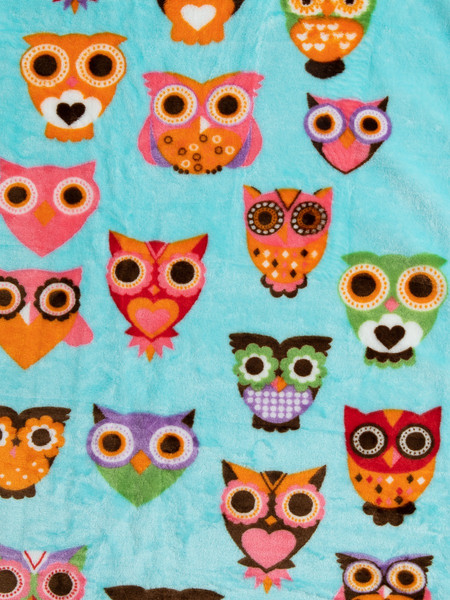 Изображение товара Плед TexRepublic FN 961 TU 1114 Совы / 28899 (бирюзовый)