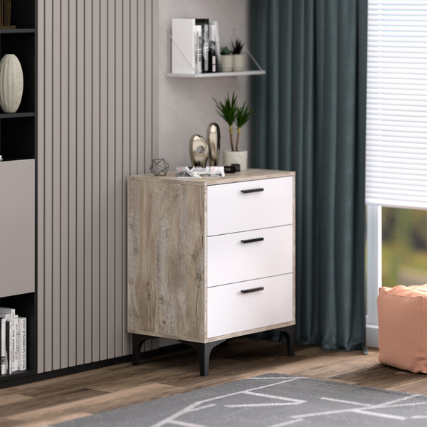 Изображение товара Комод Кастанье Кантри КК70-3 (белый/дуб юкон)