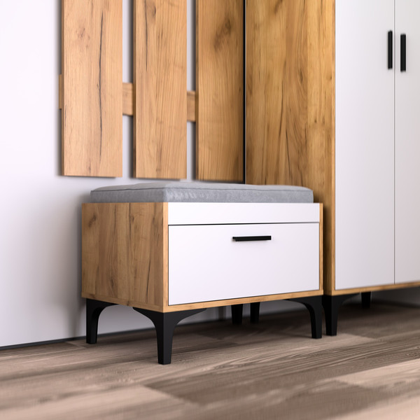 Изображение товара Тумба в прихожую Кастанье Кантри ТК 70.1  (белый/дуб крафт)