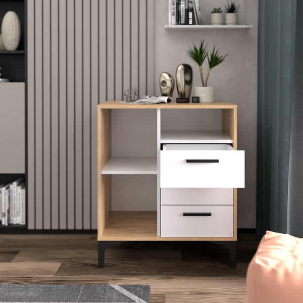 Изображение товара Тумба Кастанье Кантри ТК90.1-3 (белый/дуб крафт)