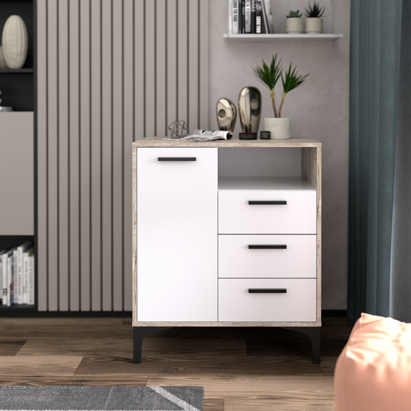 Изображение товара Тумба Кастанье Кантри ТК90.1-3  (белый/дуб юкон)