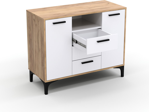 Изображение товара Тумба Кастанье Кантри ТК100.2-3 (белый/дуб крафт)