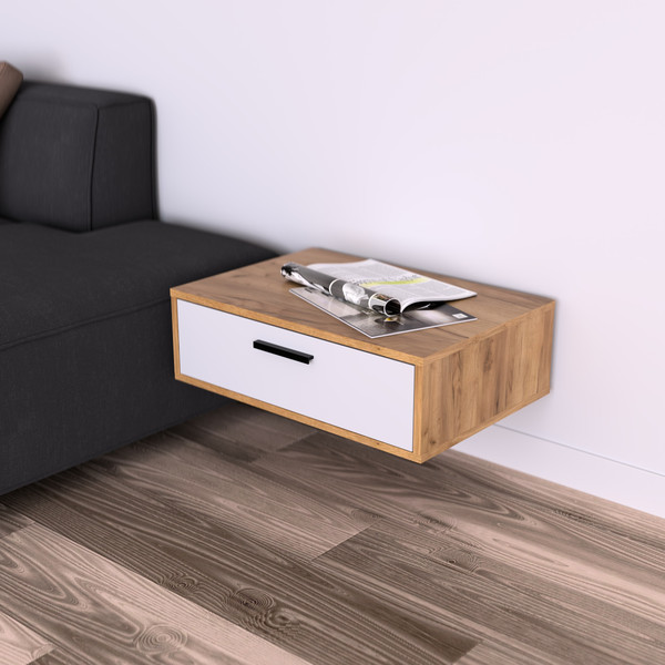 Изображение товара Прикроватная тумба Кастанье Кантри  ТнК 70-1 (белый/дуб крафт)