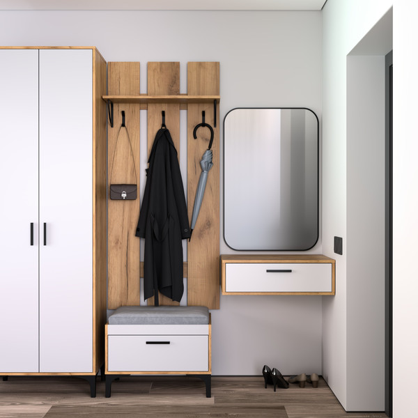 Изображение товара Прикроватная тумба Кастанье Кантри  ТнК 70-1 (белый/дуб крафт)