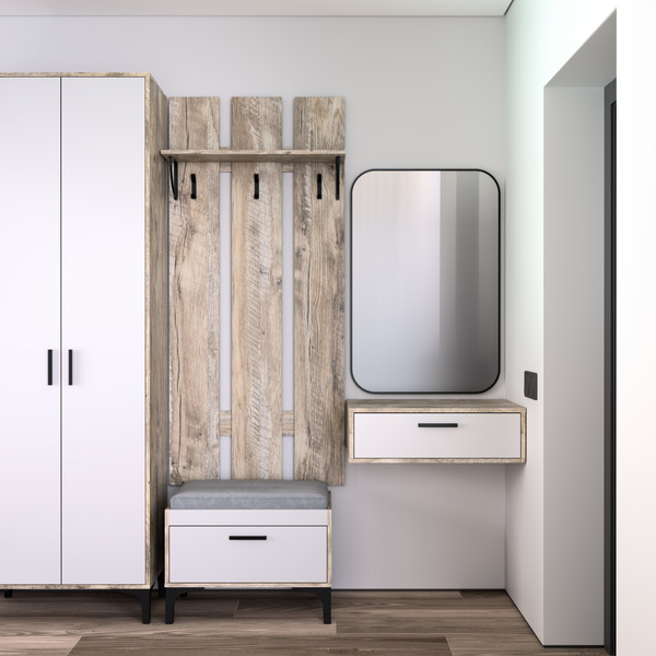 Изображение товара Прикроватная тумба Кастанье Кантри ТнК 90-1 (белый/дуб юкон)