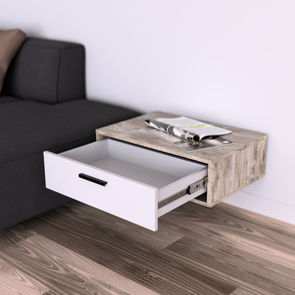 Изображение товара Прикроватная тумба Кастанье Кантри ТнК 90-1 (белый/дуб юкон)