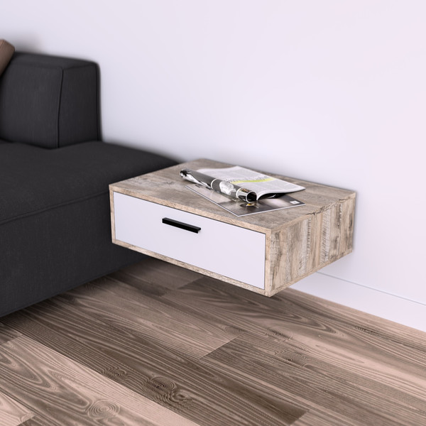 Изображение товара Прикроватная тумба Кастанье Кантри ТнК 90-1 (белый/дуб юкон)