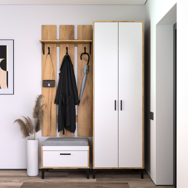 Изображение товара Шкаф Кастанье Кантри ШК 70.2 (белый/дуб крафт)