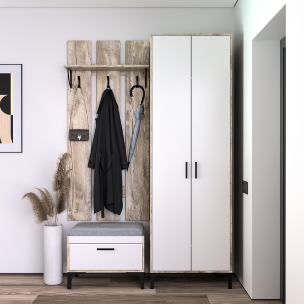 Изображение товара Шкаф Кастанье Кантри ШК 90.2 (белый/дуб юкон)