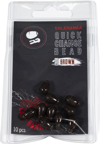 Изображение товара Набор бусин рыболовных Волжанка Quick Change Bead L / BOVQCBL-B (10шт, коричневый)