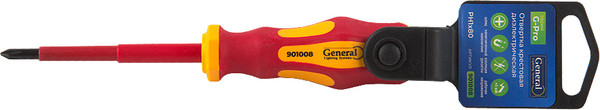 Изображение товара Отвертка General Lighting Крестовая диэлектрическая PH1x80 G-Pro 1000V / 901008