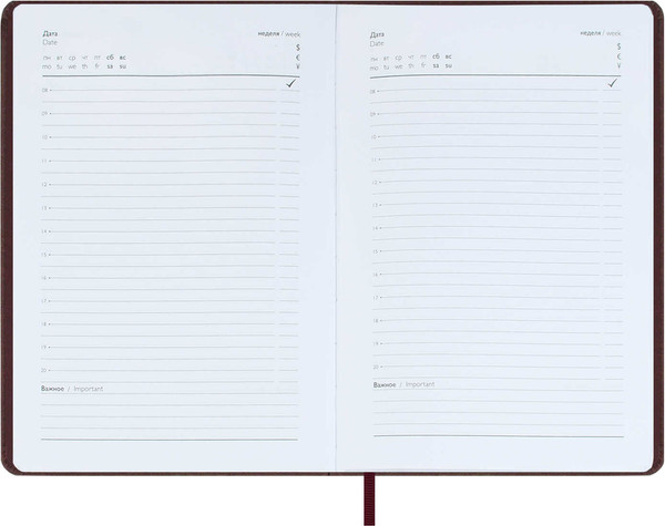 Изображение товара Ежедневник Escalada Нубук / 70591 (160л, бордовый)