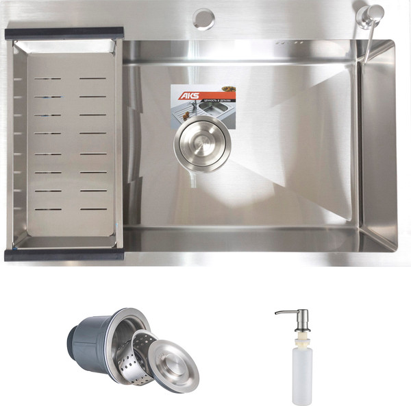 Изображение товара Мойка кухонная AKS Прямоугольная 70x46 (глянец сатин)