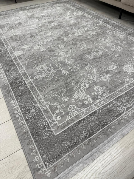 Изображение товара Коврик Radjab Carpet Афина Прямоугольник 9008A / 12796 (0.8x1.5, Grey/Cream)