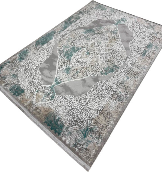 Изображение товара Коврик Radjab Carpet Афина Прямоугольник 9017A / 12921 (0.8x1.5, Grey/Green)