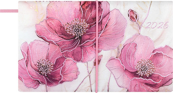 Изображение товара Еженедельник Escalada Розовые маки 2026 / 70389 (64л)