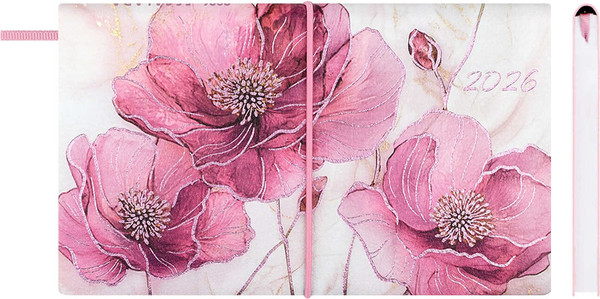 Изображение товара Еженедельник Escalada Розовые маки 2026 / 70389 (64л)