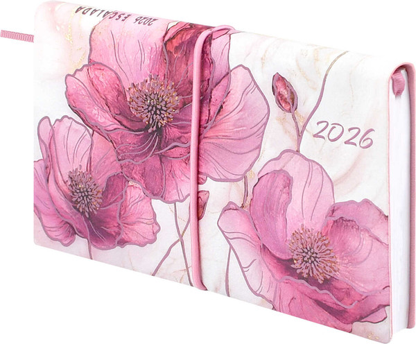 Изображение товара Еженедельник Escalada Розовые маки 2026 / 70389 (64л)