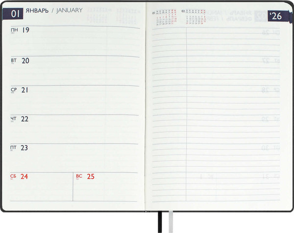 Изображение товара Еженедельник Escalada Нубук 2026 / 70330 (80л, черный)